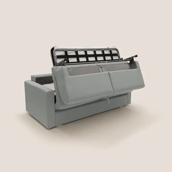 Divano Letto 2 Posti 166x92x96 cm in Tessuto Grigio Vendita calda online - immagine 3