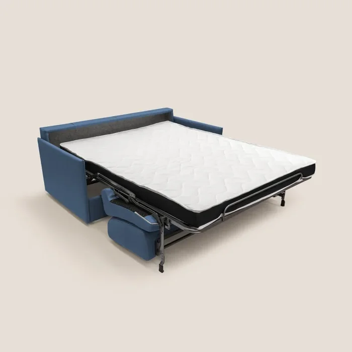 Divano Letto 2 Posti 169x90x96 cm in Tessuto Blu - immagine 2