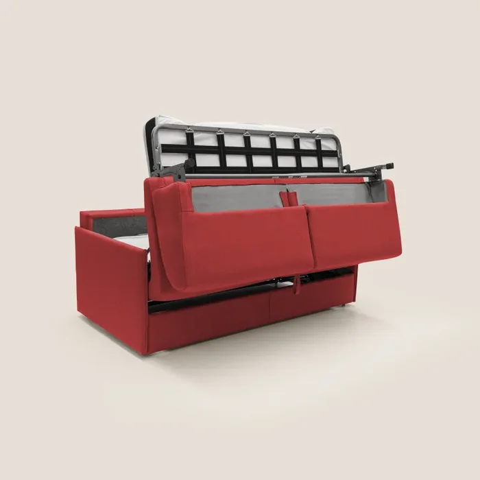 Divano Letto 2 Posti 169x90x96 cm in Tessuto Rosso - immagine 3