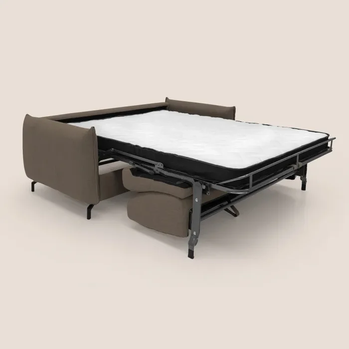Divano Letto 2 Posti 175x95x96 cm in Tessuto Marrone - immagine 2