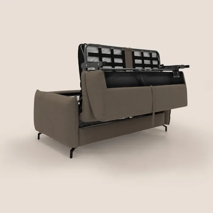 Divano Letto 2 Posti 175x95x96 cm in Tessuto Marrone - immagine 3