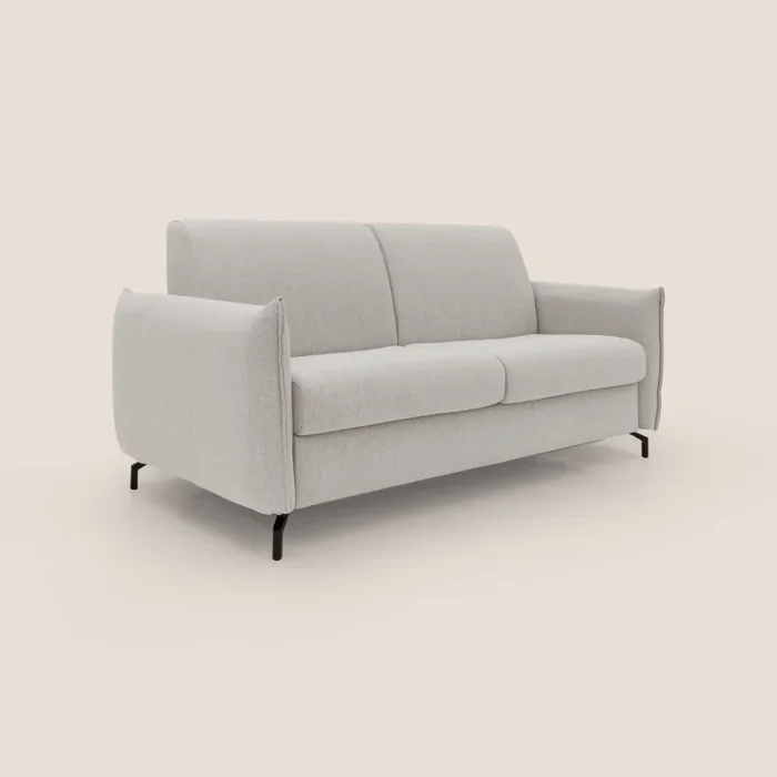 Divano Letto 2 Posti 175x95x96 cm in Tessuto Panna