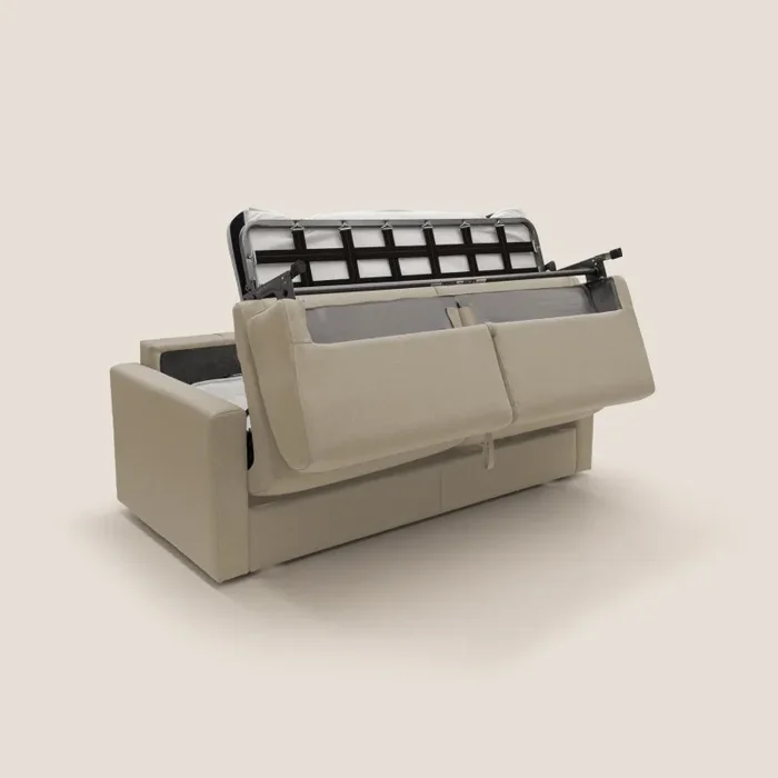 Divano Letto 3 Posti 186x92x96 cm in Tessuto Beige - immagine 3