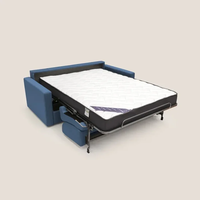 Divano Letto 3 Posti 186x92x96 cm in Tessuto Blu Vendita online - immagine 2
