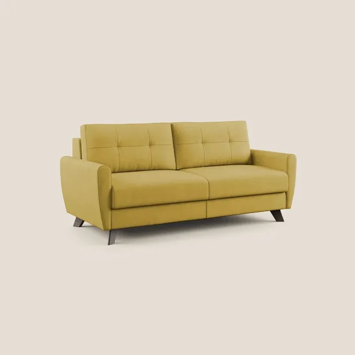 Divano Letto 3 Posti 188x97x96 cm in Tessuto Giallo Vendita calda online