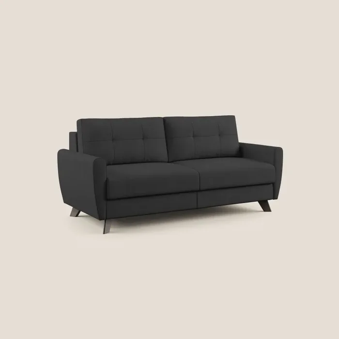 Divano Letto 3 Posti 188x97x96 cm in Tessuto Nero
