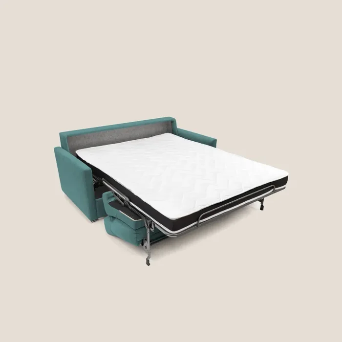 Divano Letto 3 Posti 196x102x97 cm in Tessuto Petrolio - immagine 2