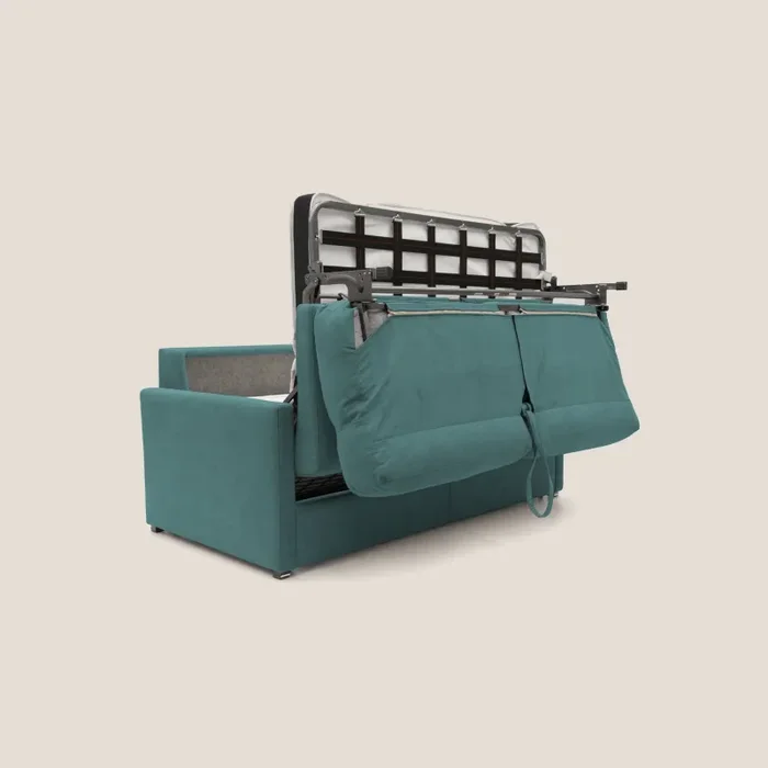 Divano Letto 3 Posti 196x102x97 cm in Tessuto Petrolio - immagine 3