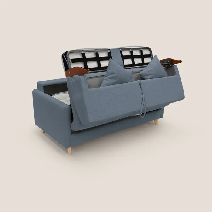 Divano Letto 3 Posti 200x94x97 cm in Tessuto Blu - immagine 3