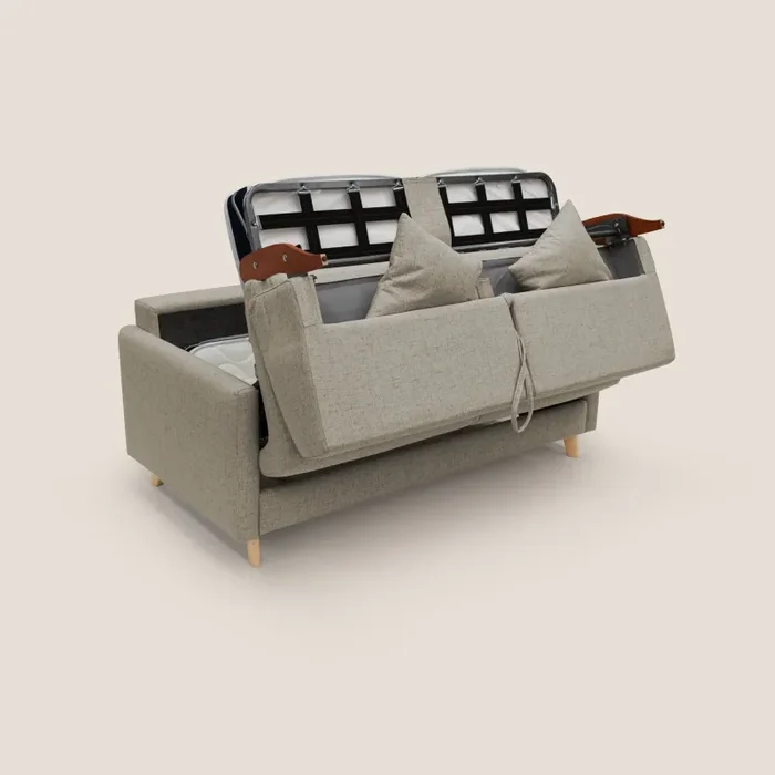 Divano Letto 3 Posti 200x94x97 cm in Tessuto Marrone - immagine 3