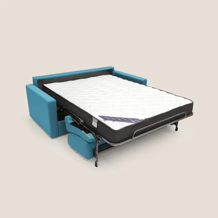 Divano Letto 3 Posti 206x92x96 cm in Tessuto Azzurro In saldo - immagine 2