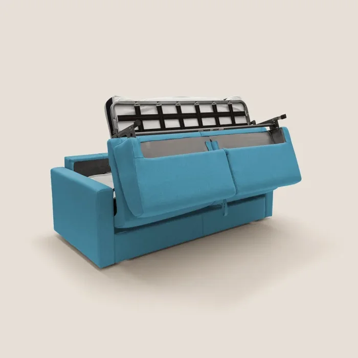 Divano Letto 3 Posti 206x92x96 cm in Tessuto Azzurro In saldo - immagine 3