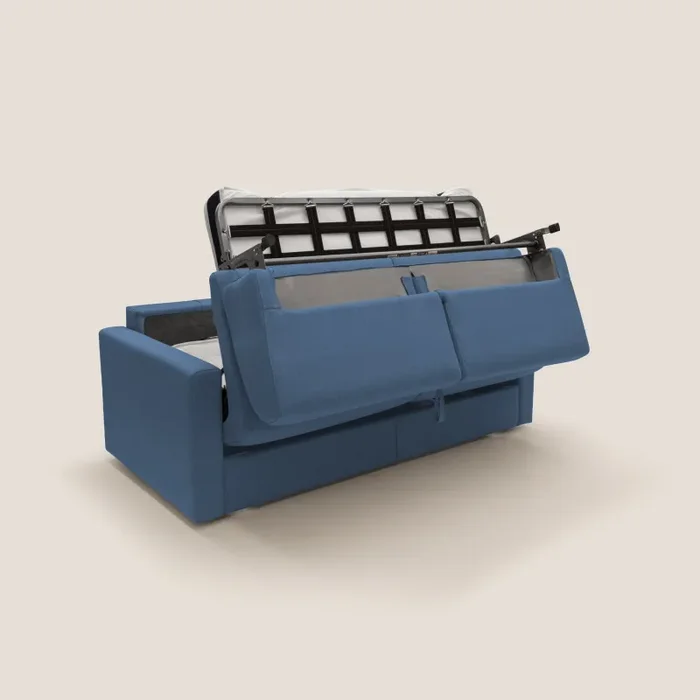 Divano Letto 3 Posti 206x92x96 cm in Tessuto Blu - immagine 3