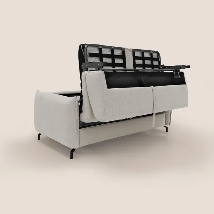 Divano Letto 3 Posti 215x95x96 cm in Tessuto Panna - immagine 3