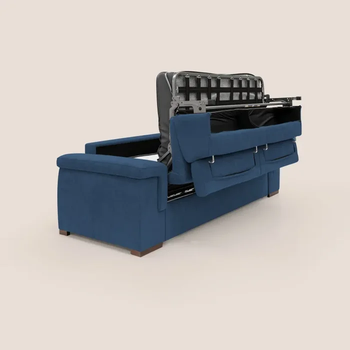 Divano Letto 3 Posti 240x100x95 cm in Tessuto Blu - immagine 3