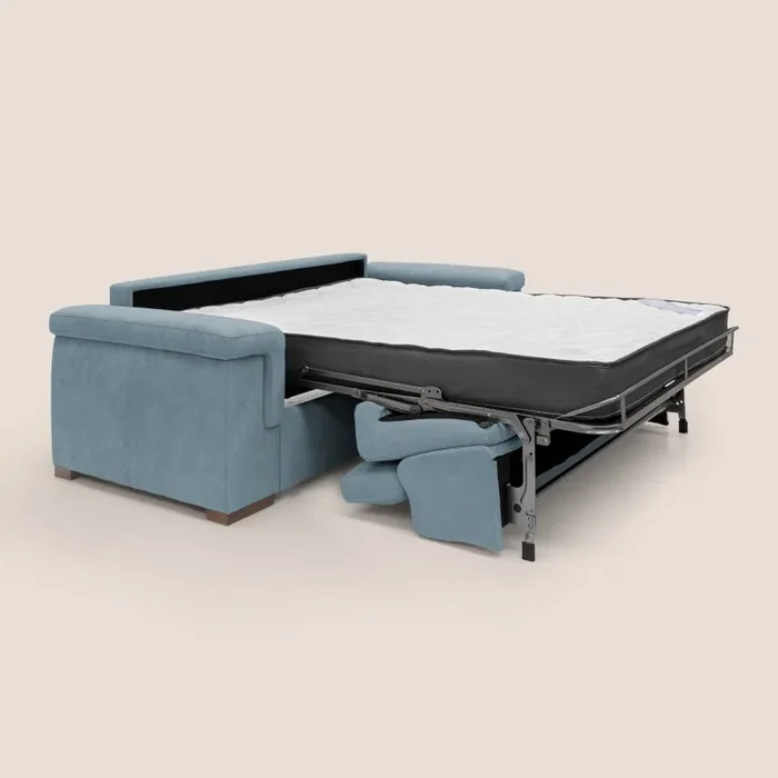 Divano Letto 3 Posti 240x100x95 cm in Tessuto Carta Da Zucchero - immagine 2