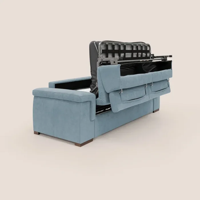 Divano Letto 3 Posti 240x100x95 cm in Tessuto Carta Da Zucchero - immagine 3