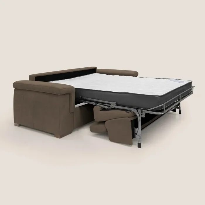 Divano Letto 3 Posti 240x100x95 cm in Tessuto Marrone - immagine 2