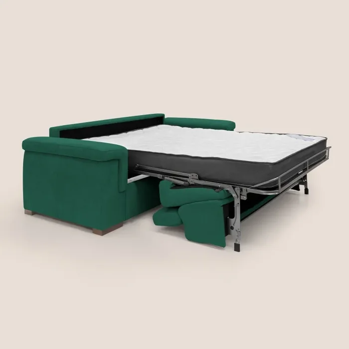 Divano Letto 3 Posti 240x100x95 cm in Tessuto Verde - immagine 2