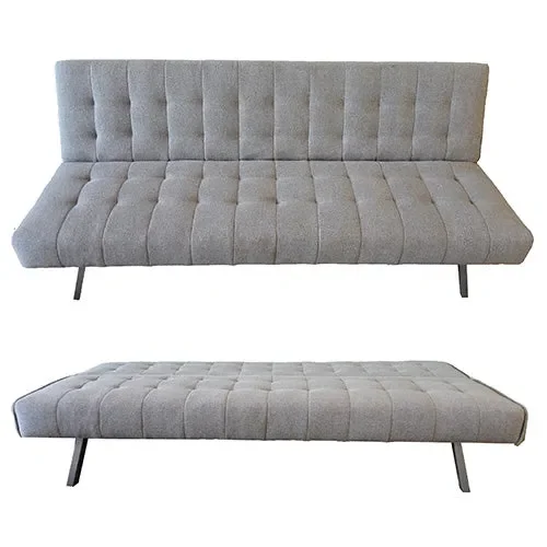 Divano Letto 3 Posti Reclinabile Divanoletto Prontletto in Tessuto Grigio