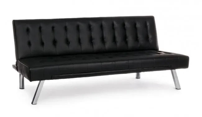 Divano Letto Forbes Nero in Similpelle
