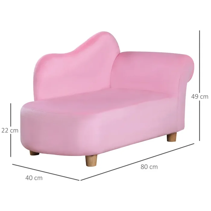 Divano per Bambini 80x40x49 cm in Pile Rosa - immagine 3