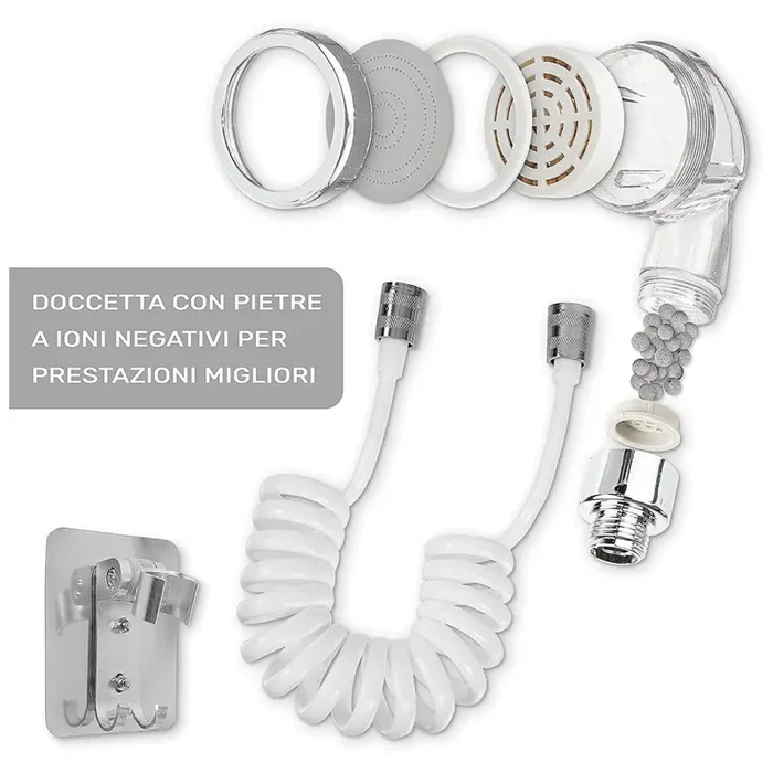 Doccetta per rubinetto lavandino portatile con tubo telescopico 1m e supporto - immagine 2