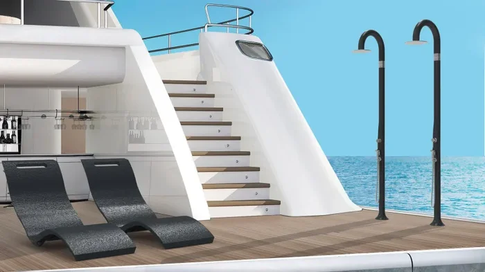 Doccia da Esterno Giardino Miscelatore e Doccetta Arkema Funny Yin Dove Grey - immagine 3