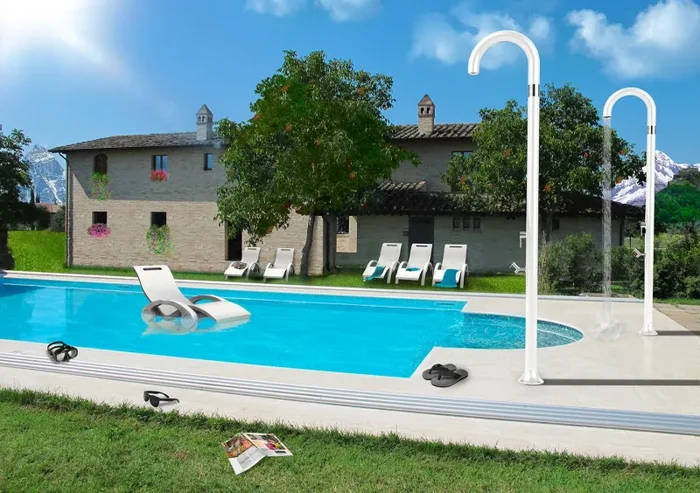 Doccia da Esterno Giardino Miscelatore e Lavapiedi Arkema Funny Yin Arancio - immagine 2