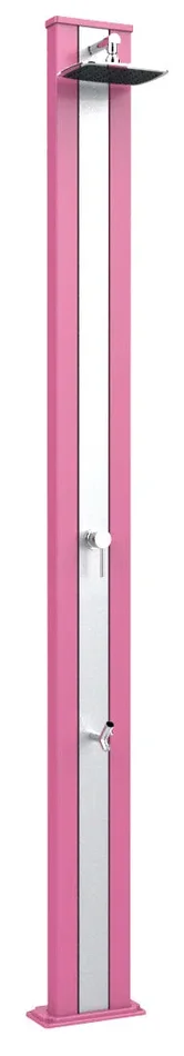 Doccia da Esterno Giardino Miscelatore e Lavapiedi Arkema Spring S Fascia Inox Fuxia