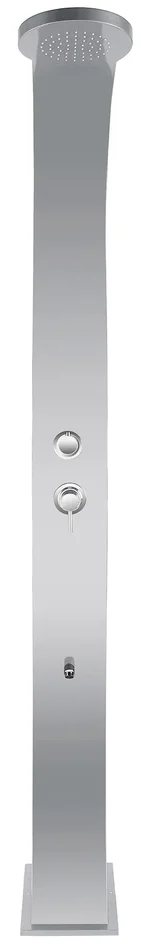 Doccia da Esterno Giardino Miscelatore e Lavapiedi Grigio Metallizzato - immagine 2