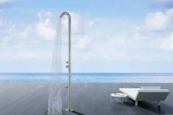 Doccia da Esterno Giardino Miscelatore e Lavapiedi Sined Quartu Inox - immagine 2