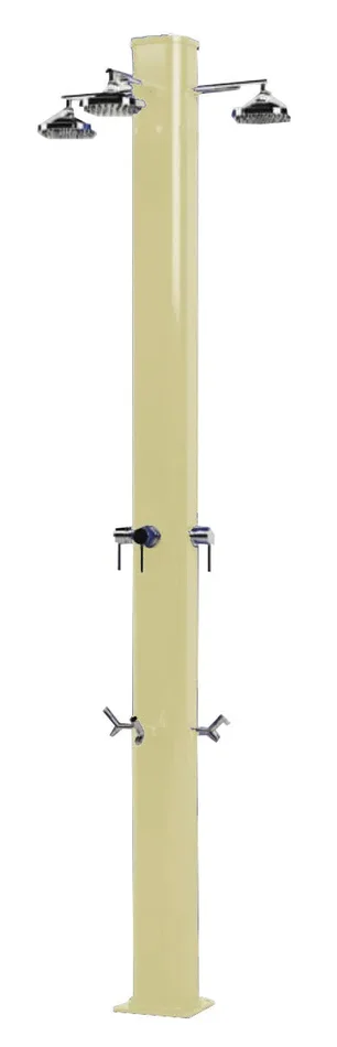 Doccia da Giardino a 3 Soffioni Miscelatore e Lavapiedi Arkema Big Jolly Champagne Bronze