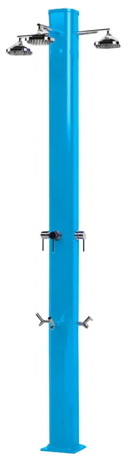 Doccia da Giardino a 3 Soffioni Miscelatore e Lavapiedi Arkema Big Jolly Light Blu