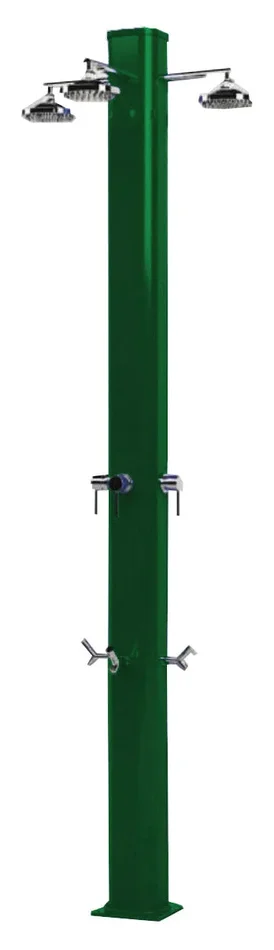 Doccia da Giardino a 3 Soffioni Miscelatore e Lavapiedi Arkema Big Jolly Verde