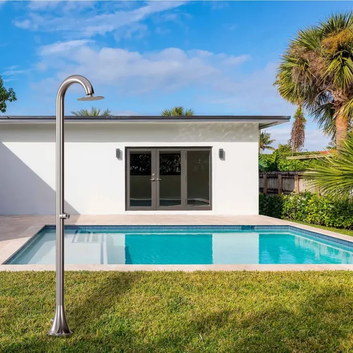 Doccia da Giardino ad Acqua Fredda in Acciaio Inox Soffione Rotondo Sined Luna TMP Vendita online