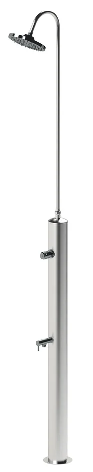 Doccia da Giardino con Rubinetto Chiusura Manuale Doccia e Lavapiedi Minijet-R Inox Anodizzato