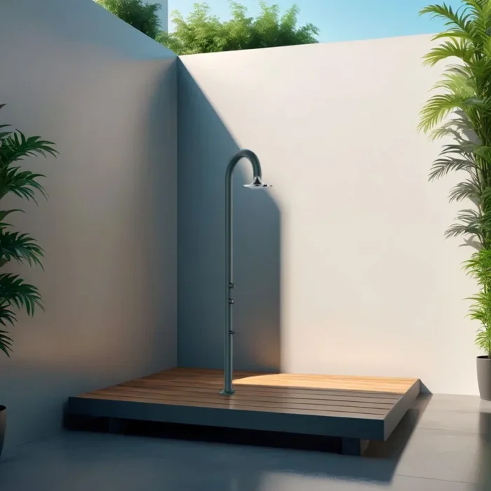 Doccia da Giardino in Alluminio Soffione I-switch Rotondo Sined Luna Alu Sensor Grigio