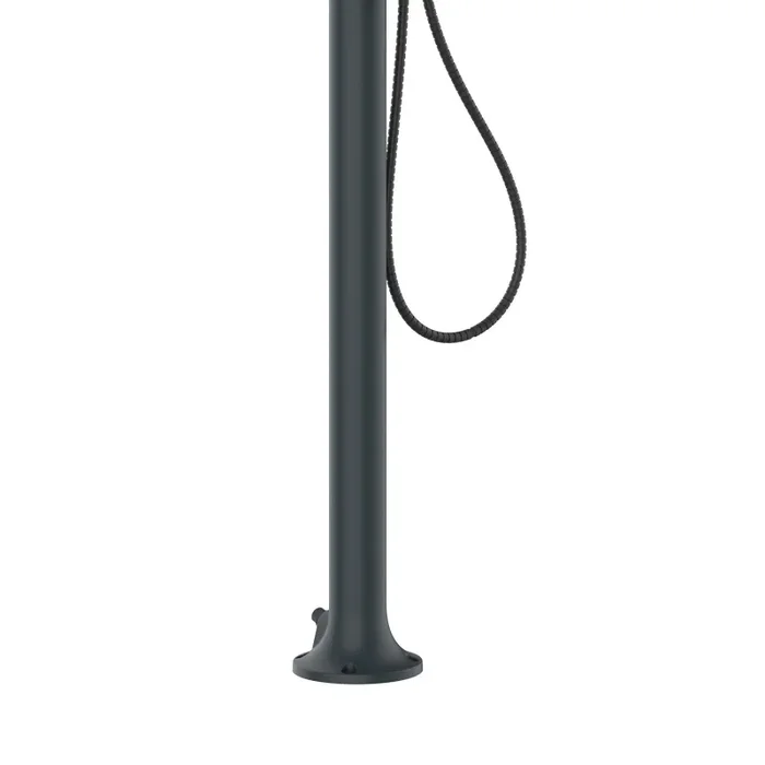 Doccia da Giardino in Alluminio Soffione Led e Doccino Sined Luna Alu D Grigio - immagine 3