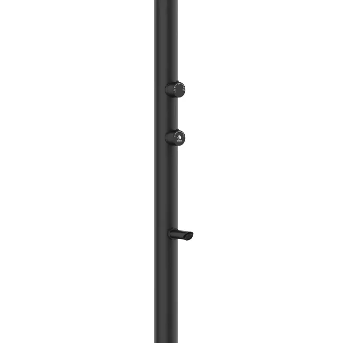 Doccia da Giardino in Alluminio Soffione LED Quadrato con Termometro LCD Sined Luna Alu Nero - immagine 2