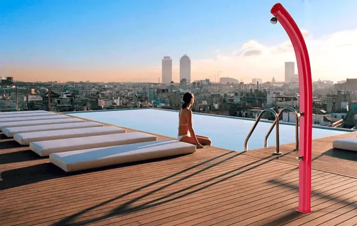 Doccia da Giardino Miscelatore e Lavapiedi Arkema Jolly Fuxia - immagine 2