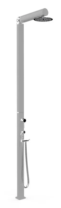 Doccia da Giardino Miscelatore Soffione e Doccetta Mobile Quick Alluminio Satinato