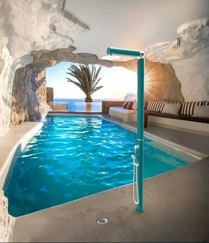 Doccia da Giardino Miscelatore Soffione e Doccetta Mobile Quick Alluminio Satinato - immagine 2