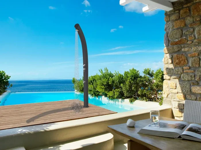 Doccia da Giardino Miscelatore Temporizzato e Lavapiedi Arkema Jolly Champagne Bronze - immagine 2