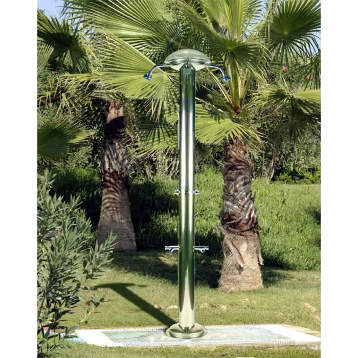 Doccia da Giardino Quadrupla 4 Temporizzatori e 2 Lavapiedi ATI Docce MUL-4P Inox Anodizzato - immagine 2
