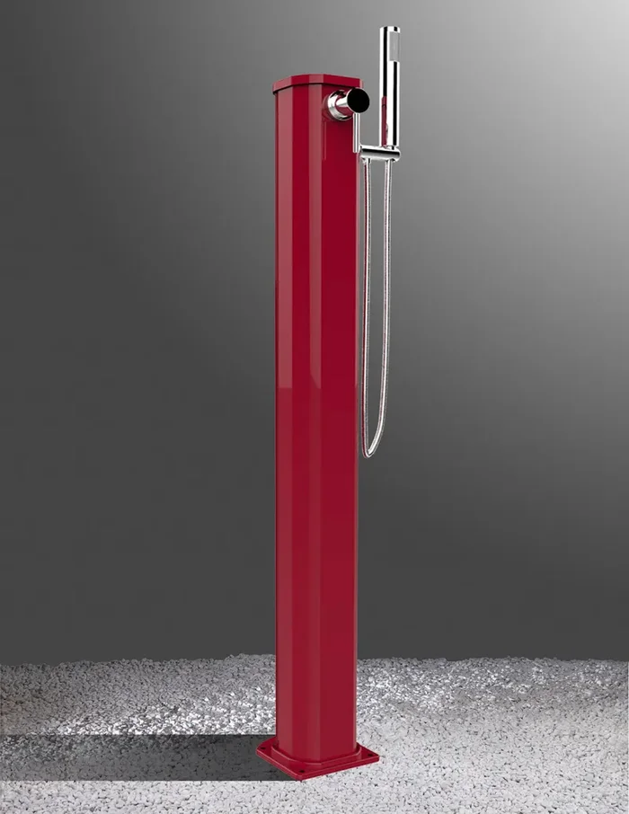 Doccia Solare da Esterno Giardino 20L Miscelatore e Doccetta Mobile Arkema Jolly Go Bianco Crema - immagine 3