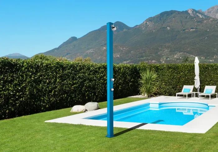 Doccia Solare da Esterno Giardino 25L Miscelatore Temporizzato Arkema Jolly S Vari Colori - immagine 2
