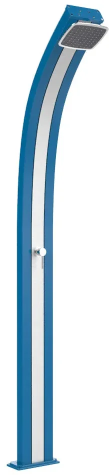 Doccia Solare da Esterno Giardino 30L Miscelatore Arkema Spring Fascia Inox Blu