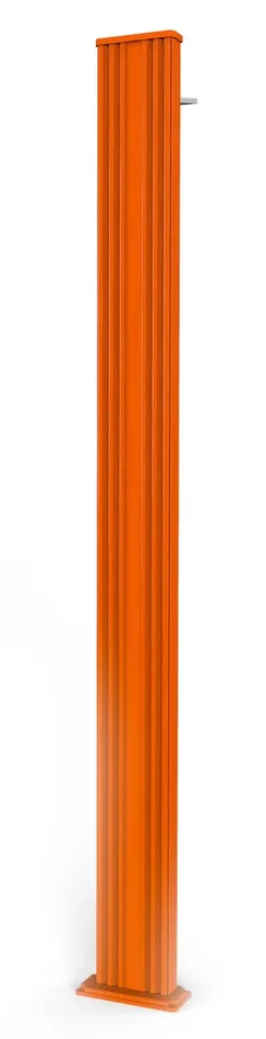 Doccia Solare da Esterno Giardino 30L Miscelatore e Lavapiedi Arkema Spring S Fascia Inox Arancio Sconti - immagine 3