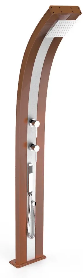 Doccia Solare da Esterno Giardino 40L Miscelatore e Doccetta Mobile Arkema Dada Fascia Inox Oro Van Gogh Vendita calda online